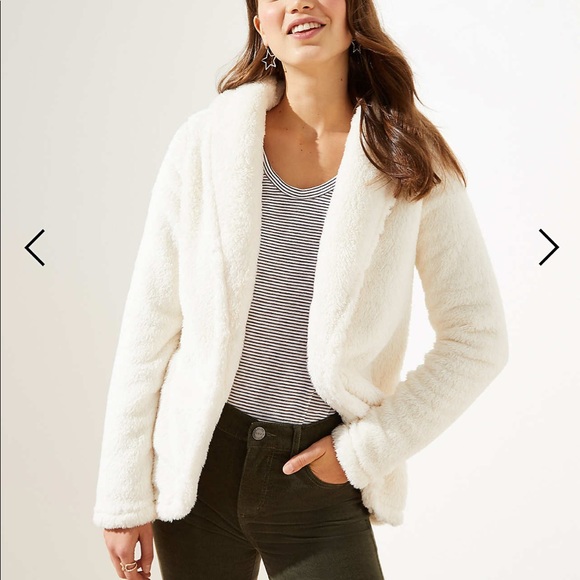❤️HP❤️ LOFT Fleece Shawl Collar Jacket - Picture 1 of 8